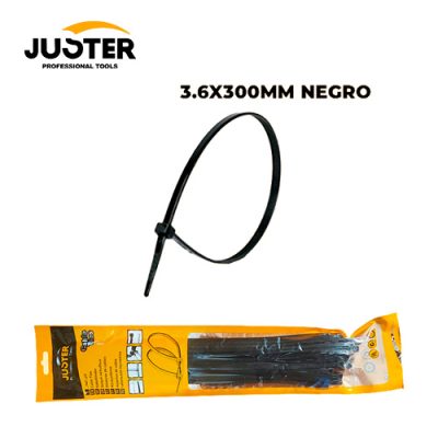 CINTILLO 3.6X300MM NEGRO 80PZ JUSTER SP1403